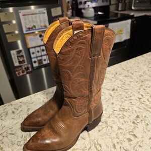 Frye Brown Leather Western Boots, Size 6.5